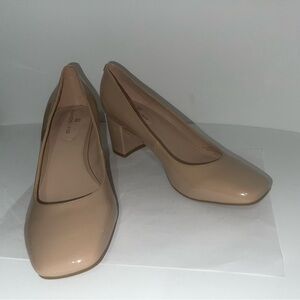 Bandolino Square Toe Nude Block Heel Women's Heels